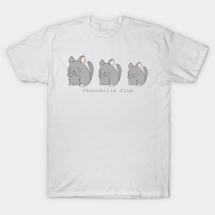 Minimal Chinchilla Club Chinchilla Art Cute Funny Meme Simple Logo T-Shirt